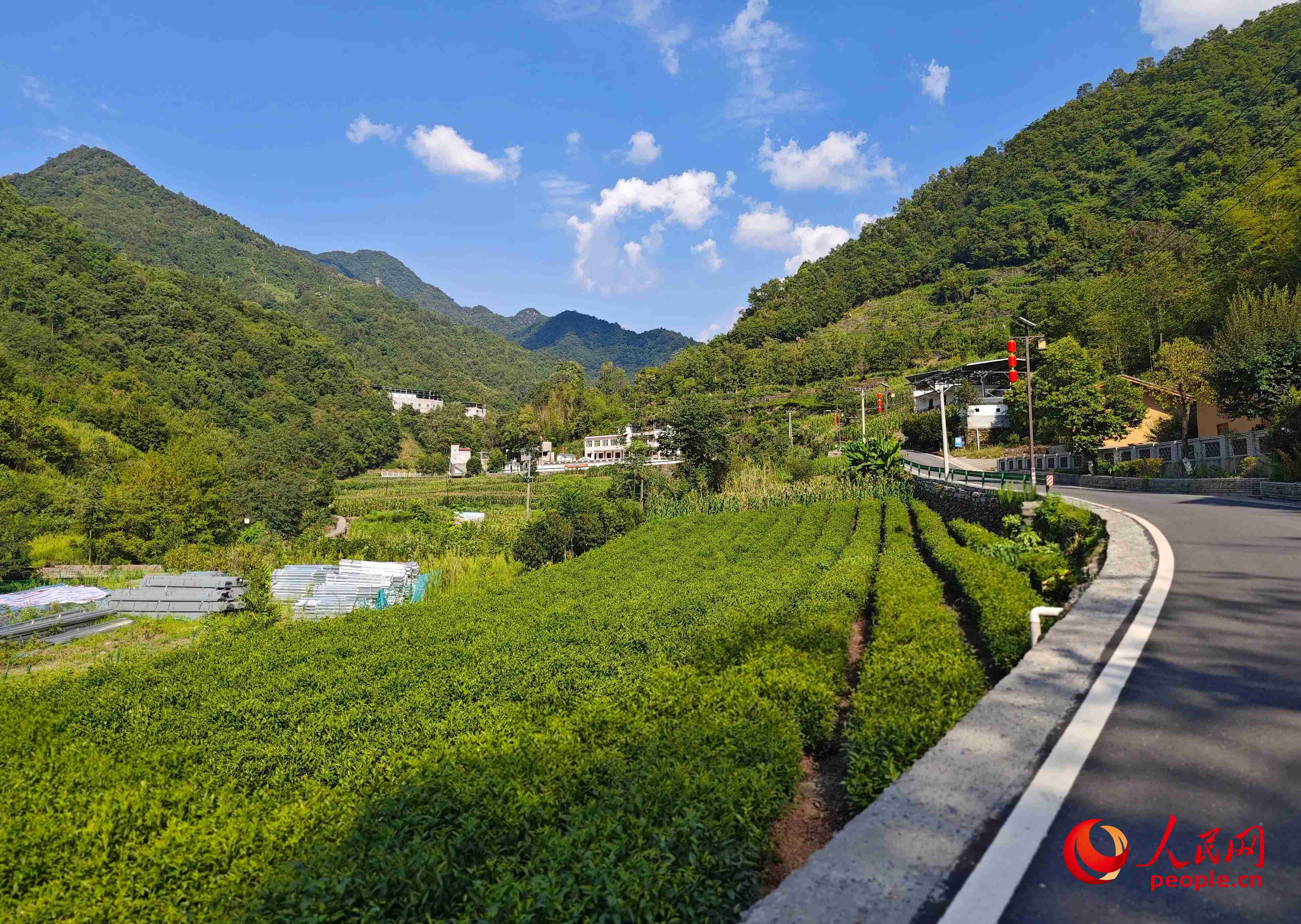 里端溝旁的鳳凰村。人民網(wǎng)記者 黃鈺攝